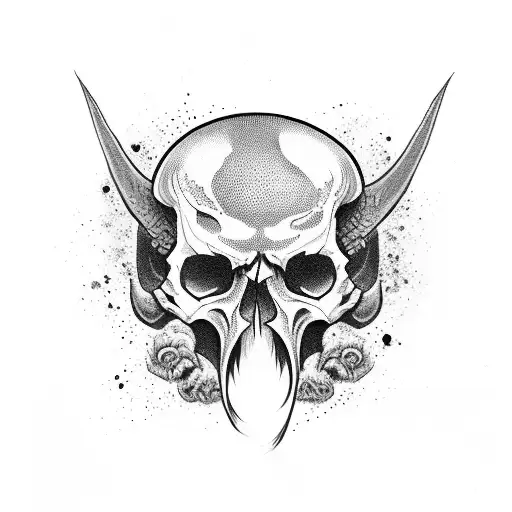 Demon Skull Cut In Half With Slime Between