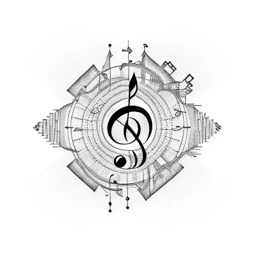 A Tattoo Of A Music Note Composed Of Circuit Lines