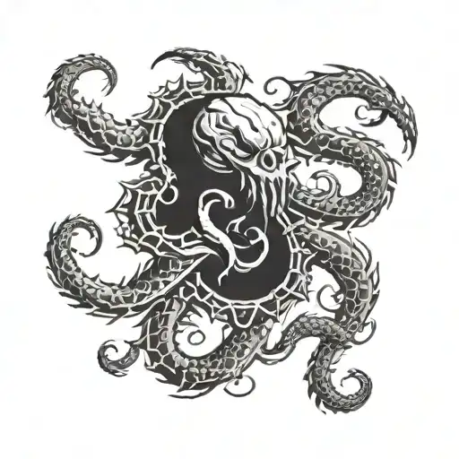 Incorporate The Number 528 In Torn Skin Kraken Design