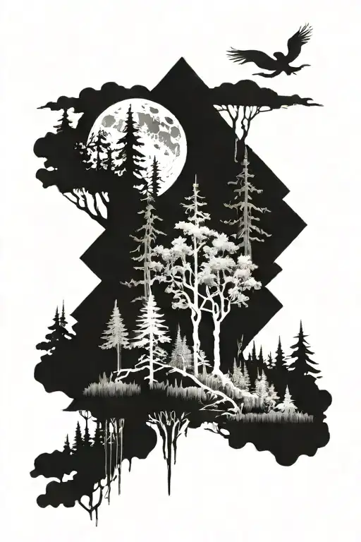 Forest And The Moon Above