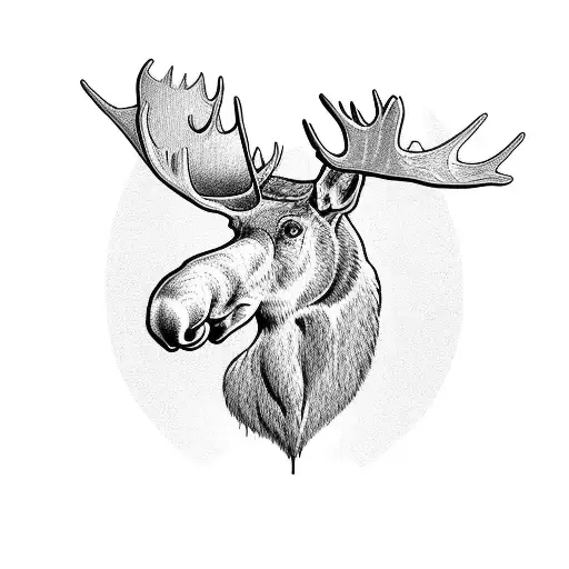 Moose Simple Black White