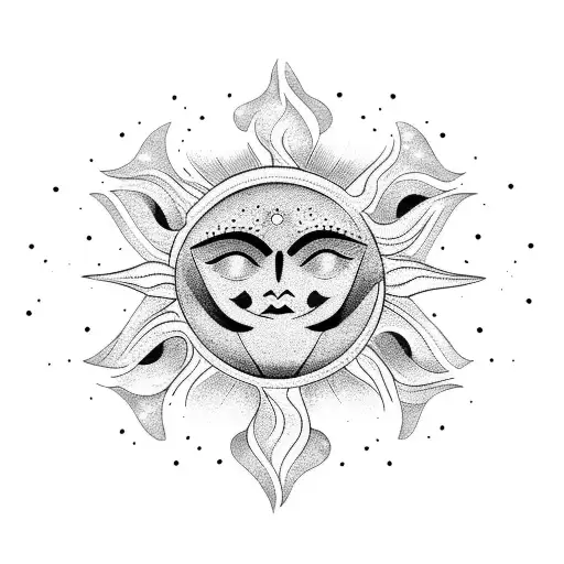 Minimalist Sun Moon Stars