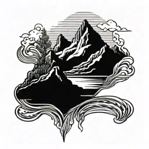 Mountain With A River