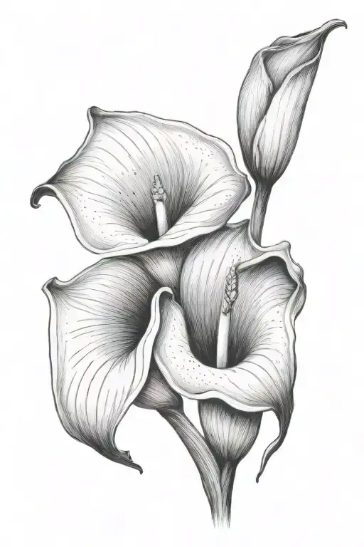 Cala Lily Tattoo With Name Qa'id