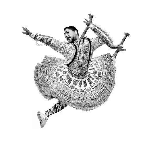 Male Folklorico Dancer Performing A Traditional Dance With Intricate Patterns And Details