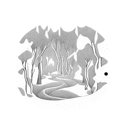 Forest And The Path With The Obsticles