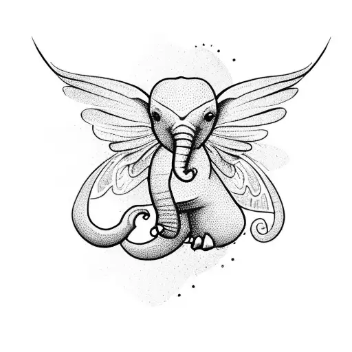 And Tiny Hummingbird And Tiny Elephant