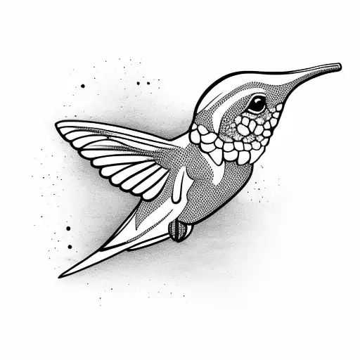 Tiny Hummingbird With Tiny Elephant