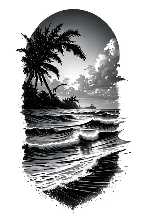 Beach And Ocean Waves