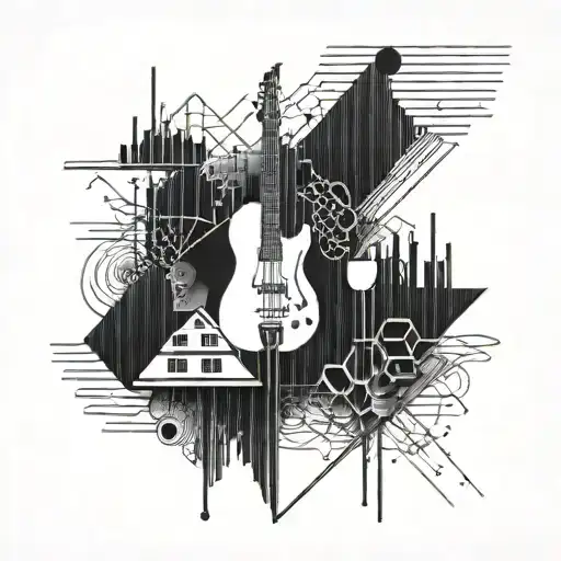 Incorporate Architectural Elements Into A Design Inspired By Music Waves And Geometric Patterns