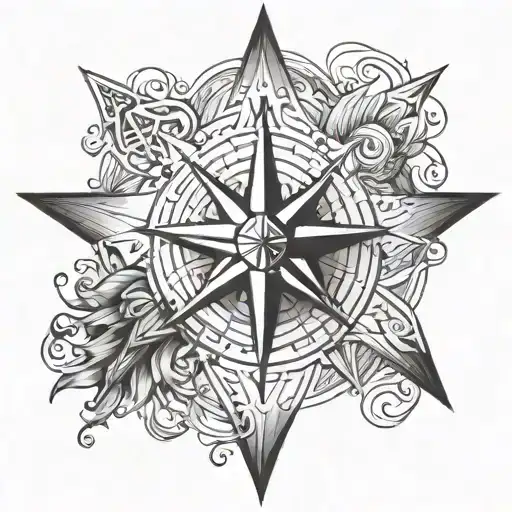 Wind Rose Tatoo Design