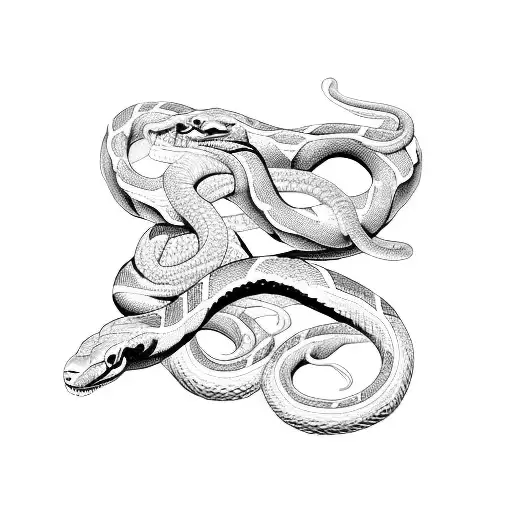 Two Snakes Entwined In A Sword