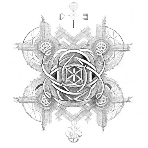 Dna Helis With Slavic Elements Conected With Flower Of Life