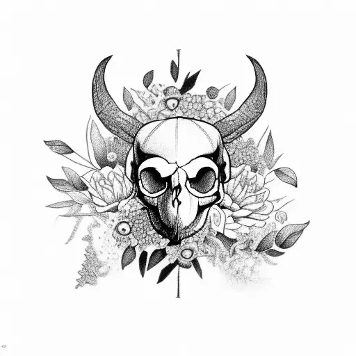 Animal Skull With Plants