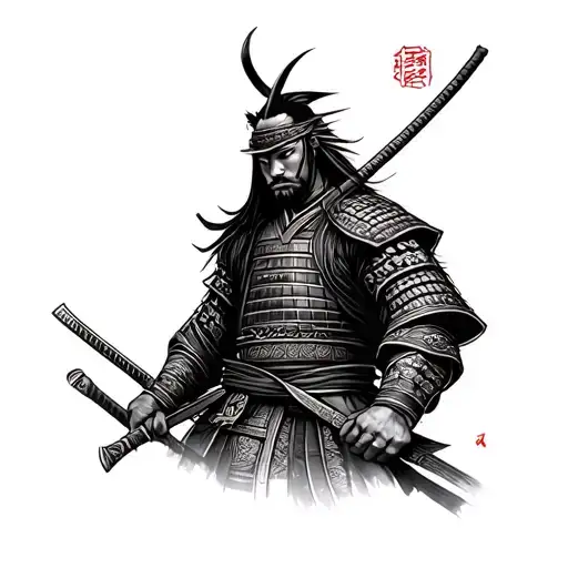 Samurai On The Left Arm Sleeve