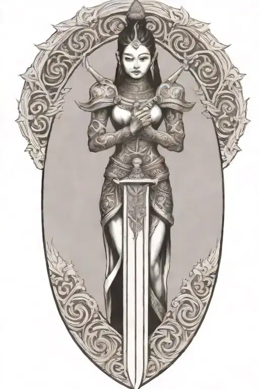 Thai Maiden Sword And Shield