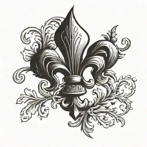 Fleur De Lis And Cypress Tree