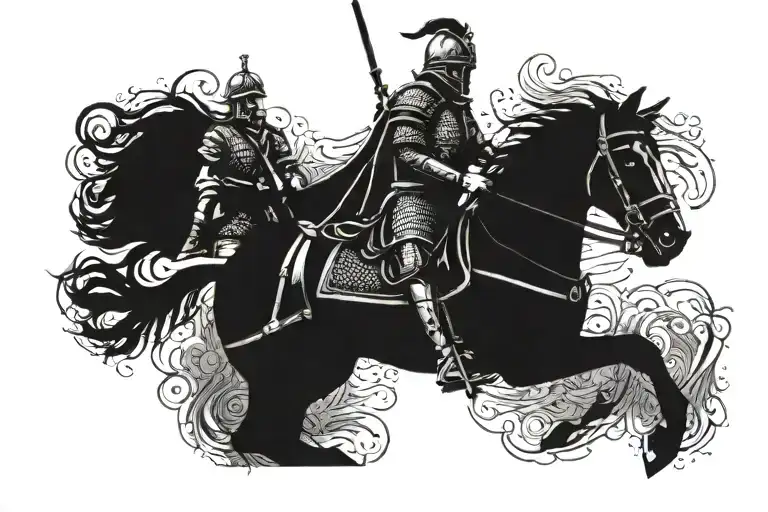 Polish Hussar Warrior In Battle Scene