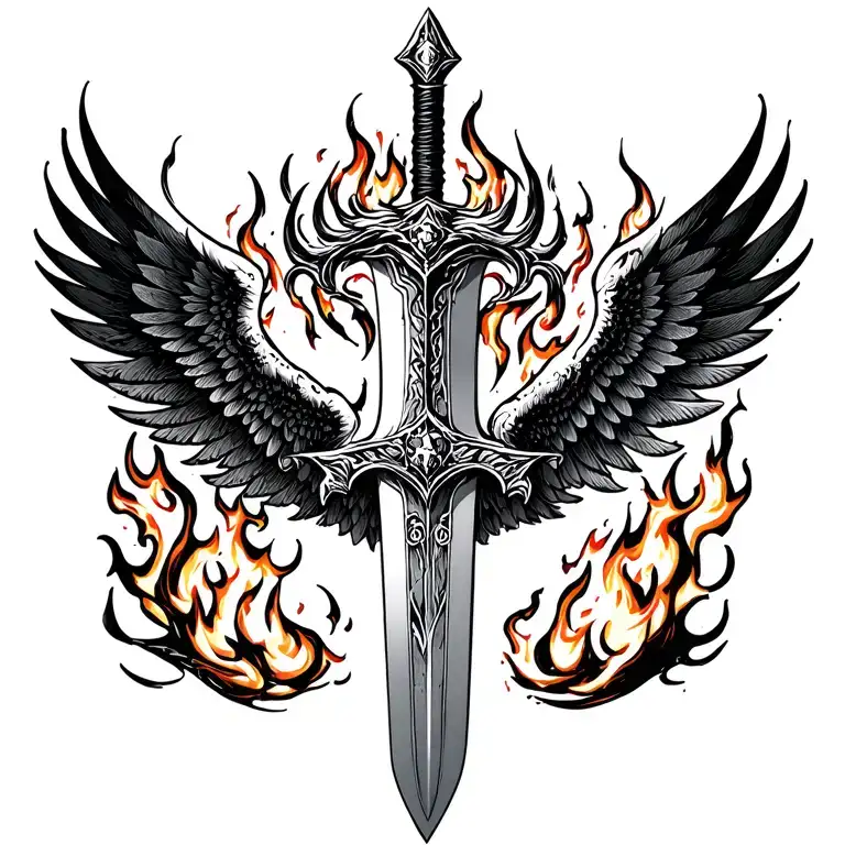 Sword Of Besgoku With Wings Turned On In Fire