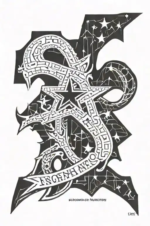 Geomatric Star Grafiti Lettering 14 Alaska Yukon Vancouver Map Skeleton