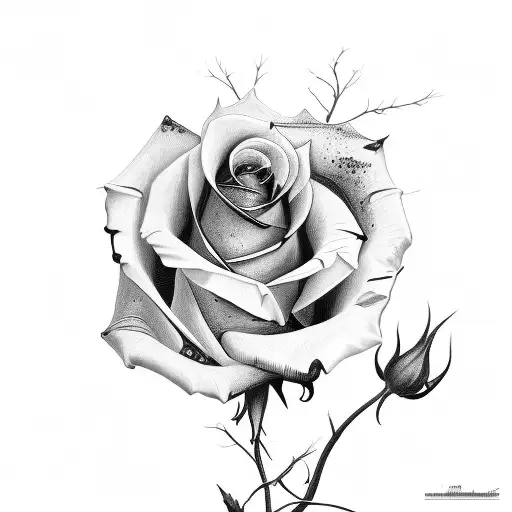 Russian Expressionlism Rose With Stem