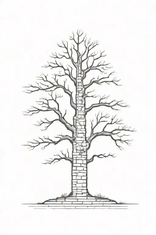 A Tall Tree Made Out Of Bricks