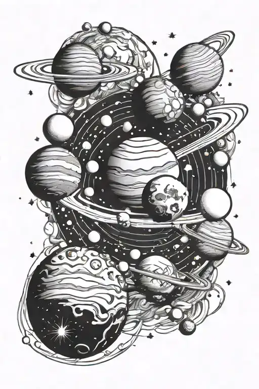Galaxy Planets And Universe With Addition