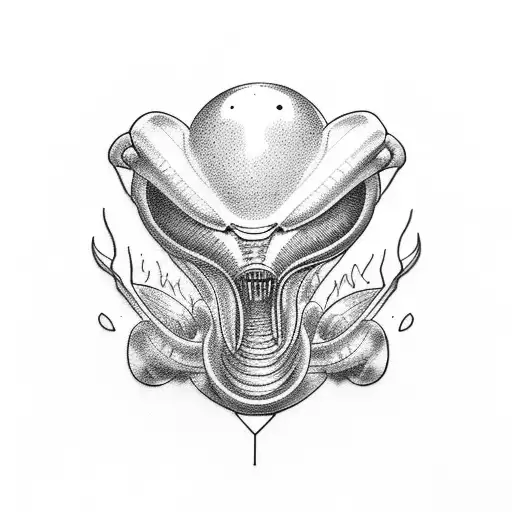 Alien Old School Handpoke