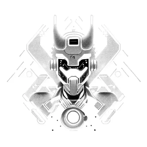 Cookie Shinobu As A Futuristic Cyberpunk Warrior With Glowing Neon Accents