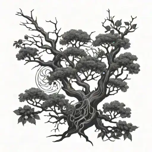 A Poison Tree With Hidden Anime Symbols Within The Branches