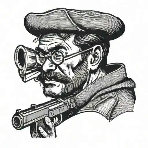 A Communist Revolutionary Reading A Book With A Gun