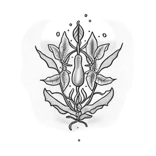 Coffee Plant Growing Out Of Aries Symbol