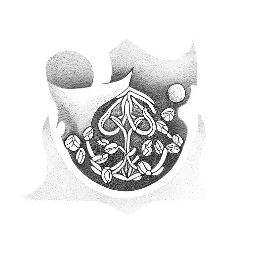 Coffee Plant Growing Out Of Aries Symbol