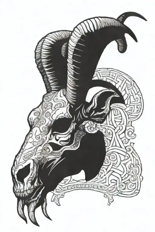 Capra Ibex Skull Front
