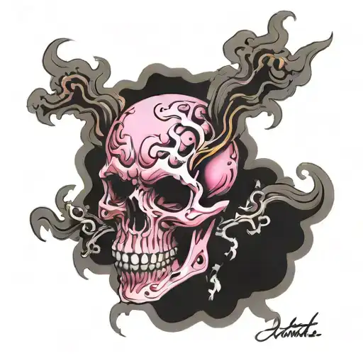Skull Smoke Rising Pink