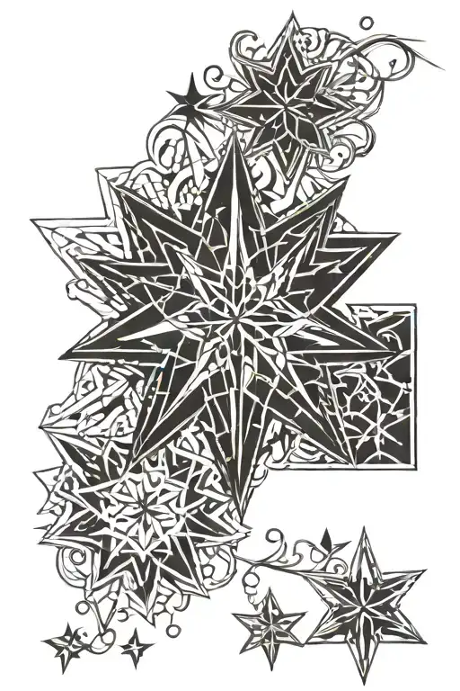 Lettering Fourteen Star Snow Alaska Geomatric