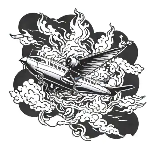 Fire Trail After The Plane