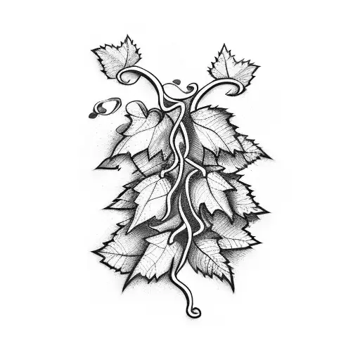 Grape Vine With 4 Leafs