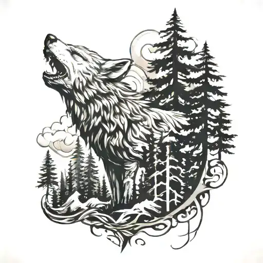 Thunderstorm Forest Distant Wolf Howling