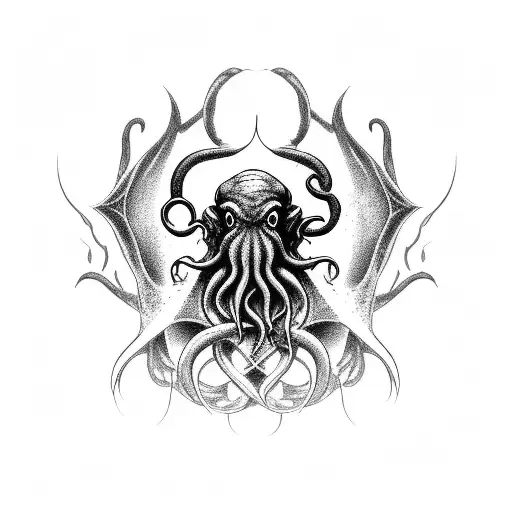 Cthulhu Emerging From The Depths Of A Dark Abyss