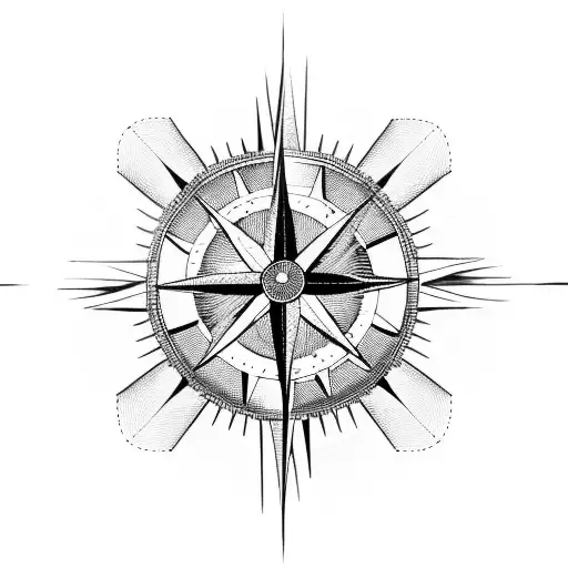 Compass Mountain Cross Sun Ray