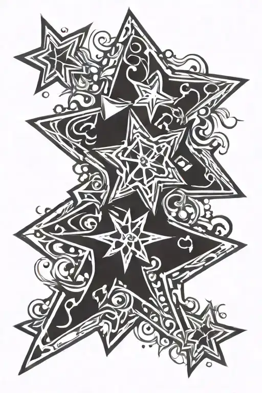 A Graffiti-inspired Snowflake And Star With A Racing Through It