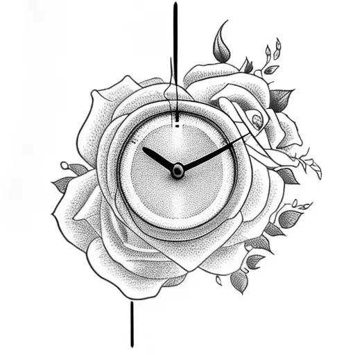 Clock With Roses And A Witch Sleeve