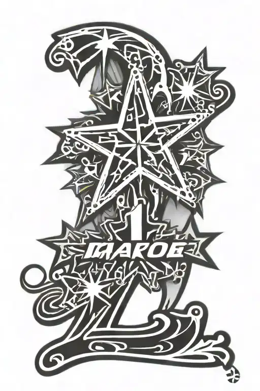 Graffiti-inspired Snowflake And Star With A Racing Lettering Number1314