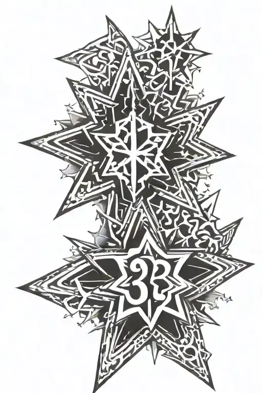 Graffiti-inspired Snowflake And Star With A Racing Number1314