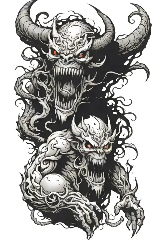 Scary Demon And Beast Shadowed