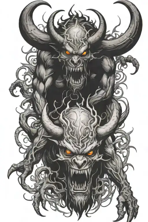 Scary Demon And Beast Shadowed