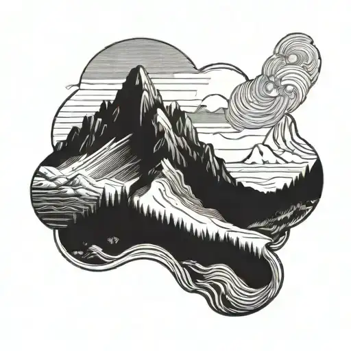 Mountain Landscape With A Hidden Trail Leading Into The Distance