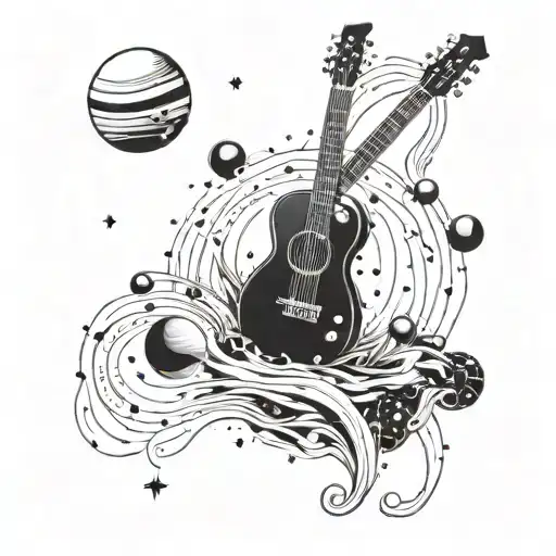 A Cosmic Guitar With Planets And Stars As The Strings