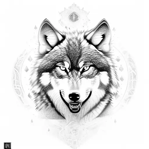 Text That Says Never Give Up With An Wolf